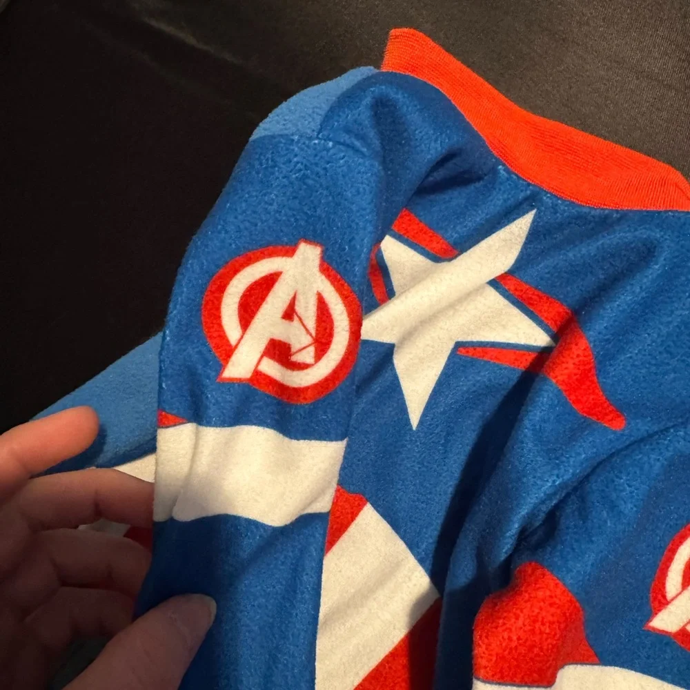 Marvel Captain America Fleece Costume Onesie in Blue, Red, White - Picture 5 of 11